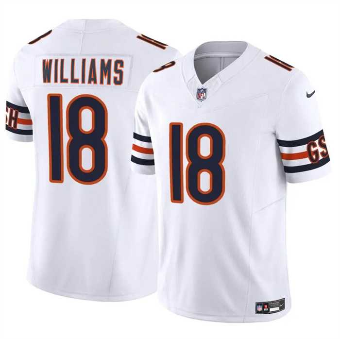 Men & Women & Youth Chicago Bears #18 Caleb Williams White 2024 Draft F.U.S.E. Vapor Football Stitched Jersey->chicago bears->NFL Jersey